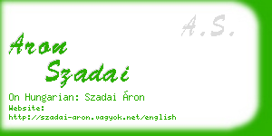 aron szadai business card